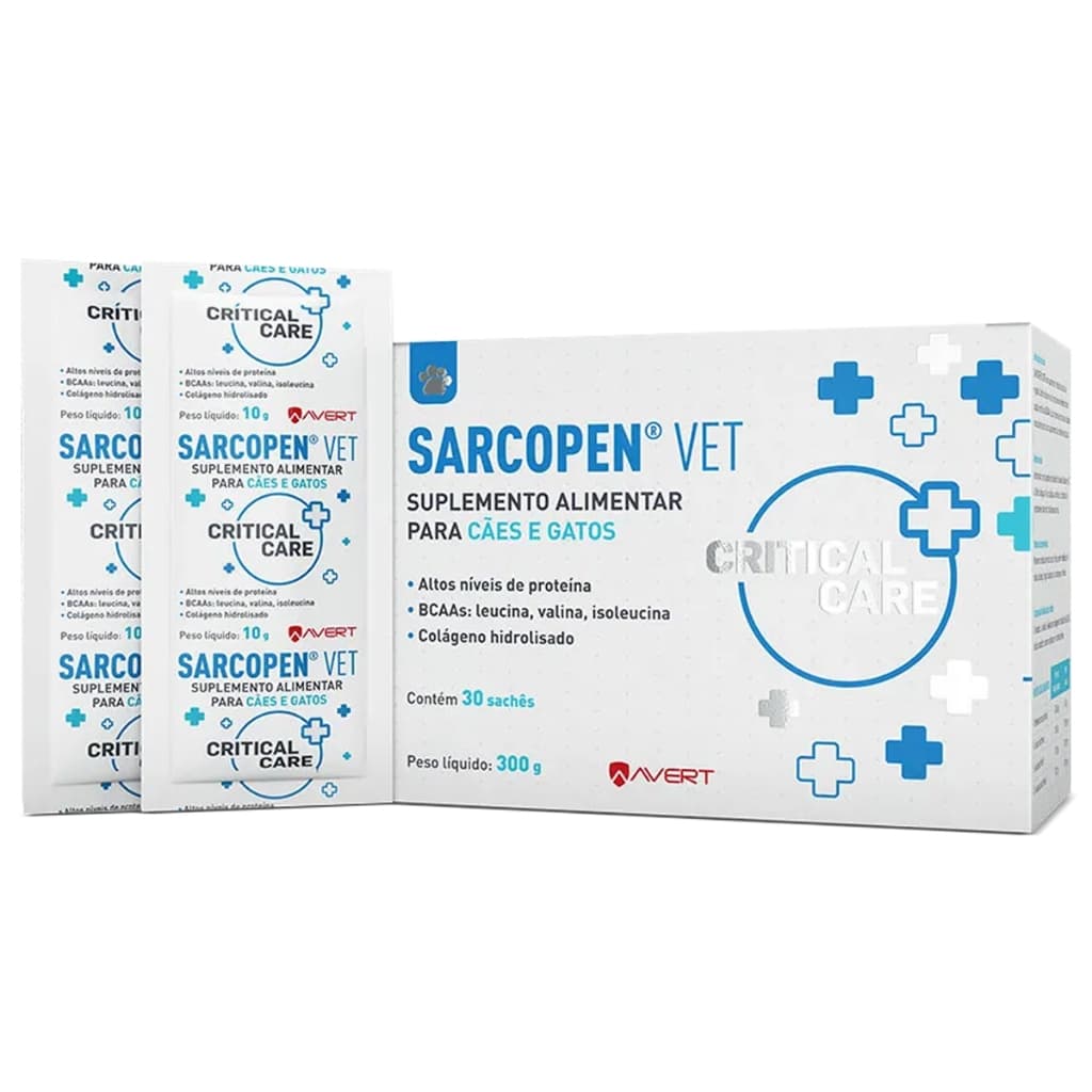 Sarcopen Vet 30 Sachês Avert Suplemento Para Cachorro Gato