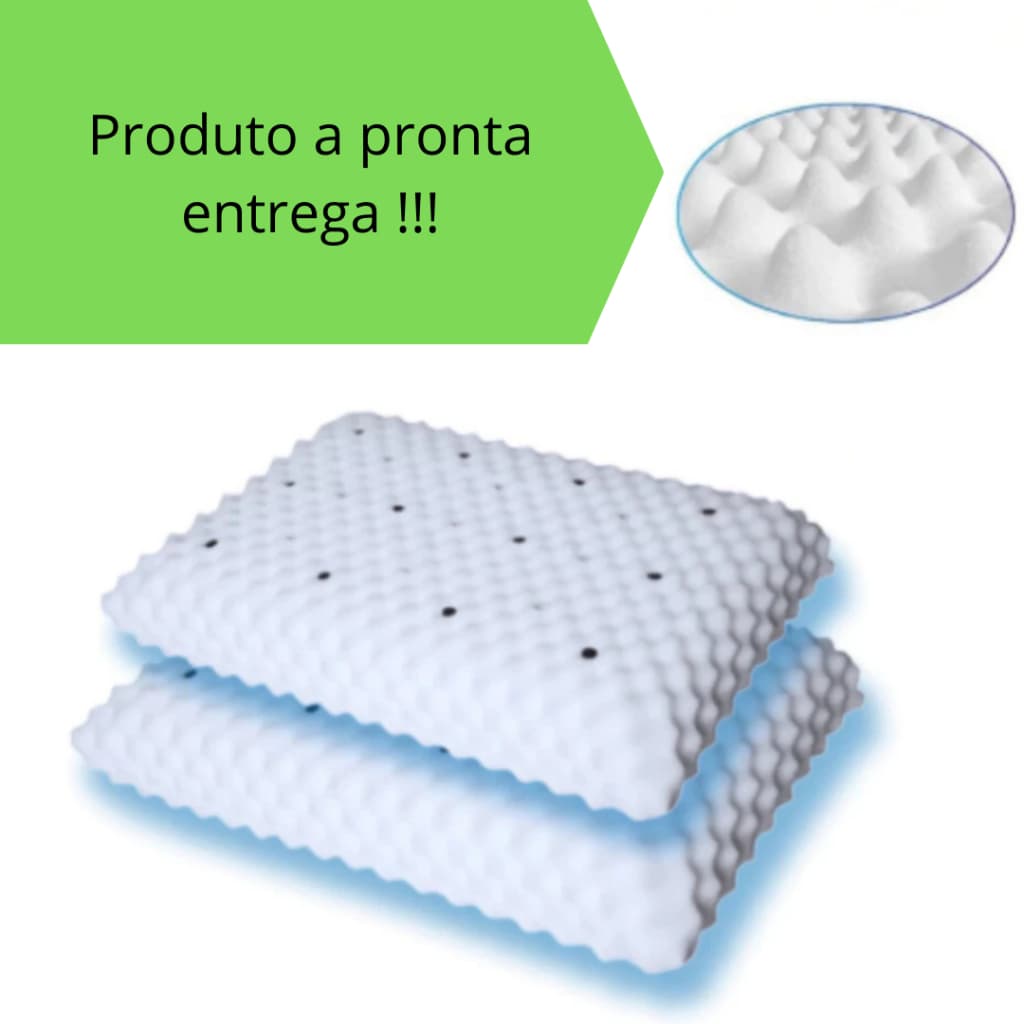 KIT 2 Travesseiro MAGNÉTICO Ortopédico Perfil Médio com Imãs Anti Ronco Terapêutico