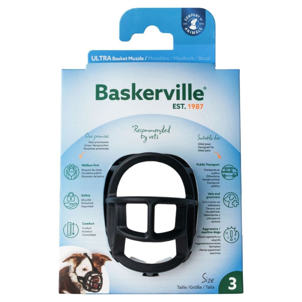 Focinheira para Cães Baskerville Preta M Tamanho 3