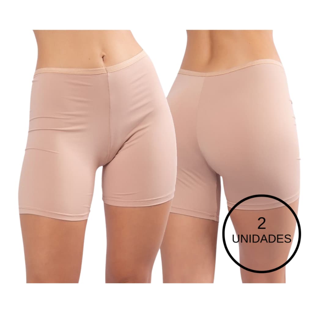 Kit 2 Shorts Anágua Segunda Pele Feminino Cores Neutras