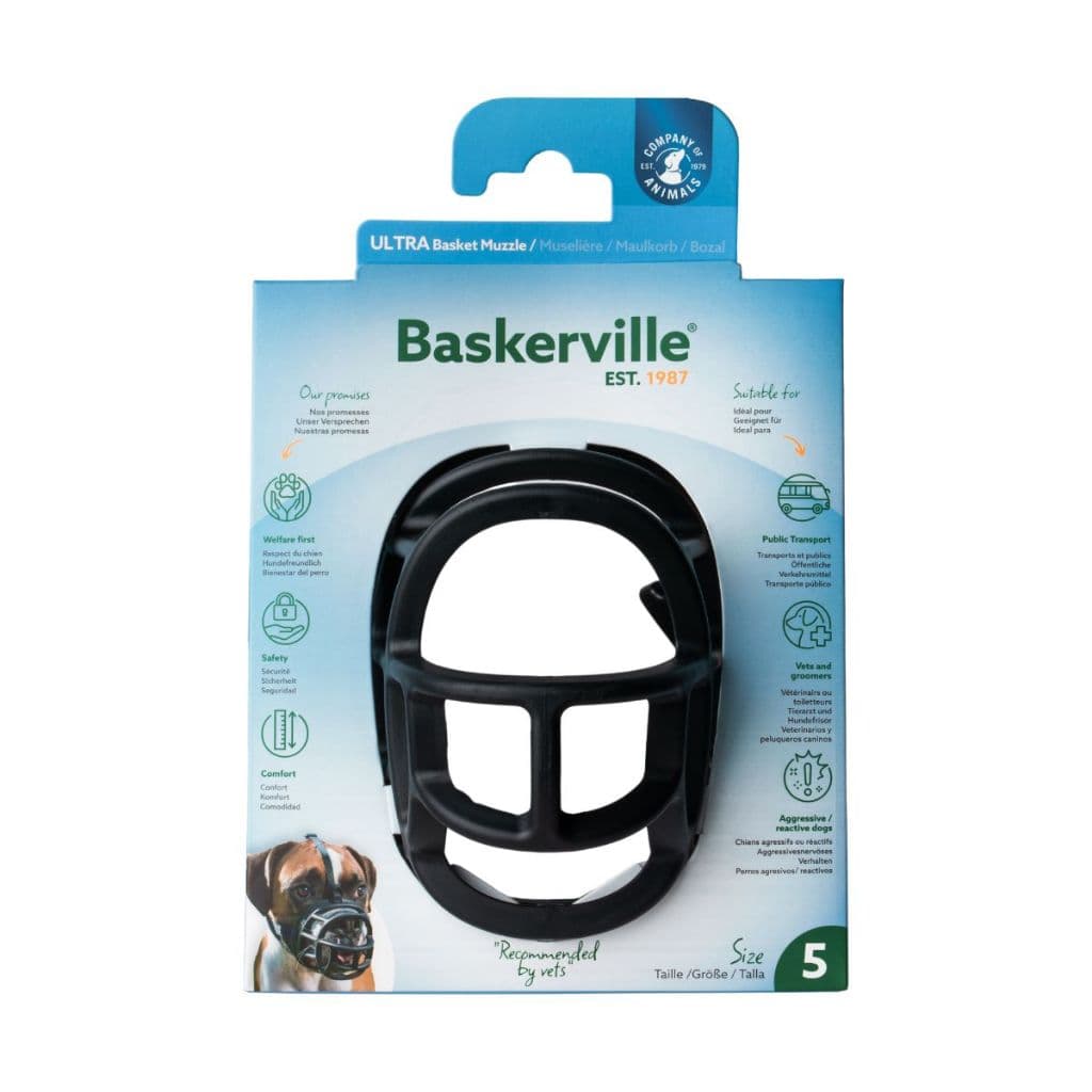 Focinheira para Cães Baskerville Preta GG Tamanho 5
