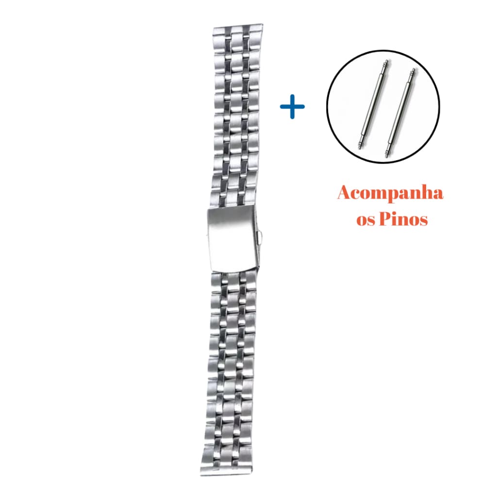 Pulseira de relógio de Aço inoxidável Reta - Masculino Feminino Relógio de Pulso - 18mm 20mm 22mm 24mm 26mm