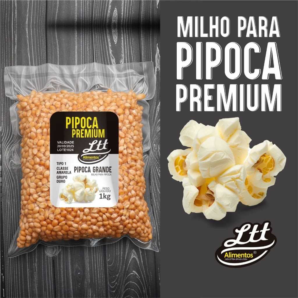 Milho de Pipoca Tradicional Premium Ltt 1kg Cinema