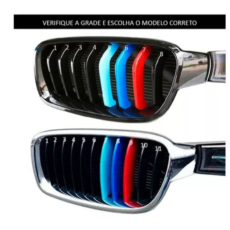 Acessorios M Bmw 316i 320i 328i 335 2013 2024 2015 2016 2017 2018  f30 Aplique capa da Grade 8/11 Aletas cores