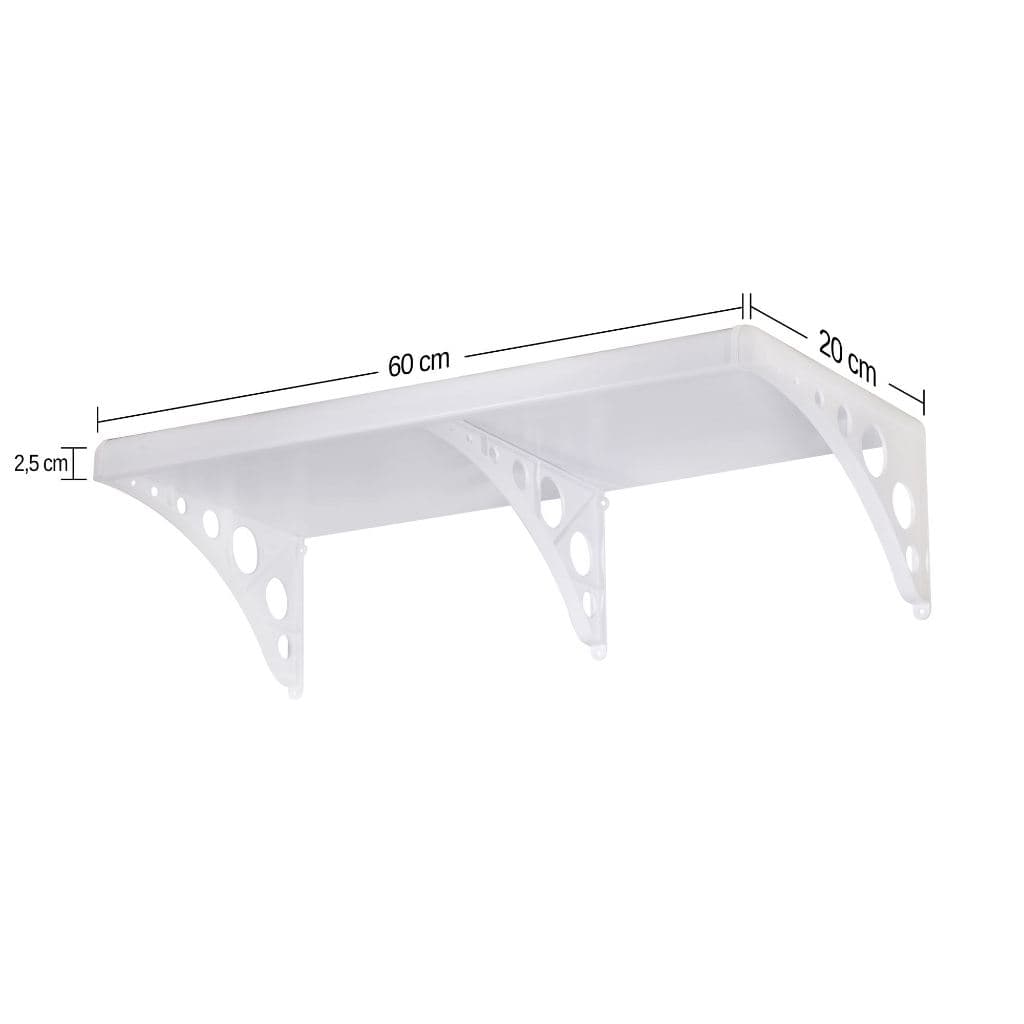 Prateleira 60x20 Pvc Suporte Plástica Astra Branco Porta Shampoo Banheiro
