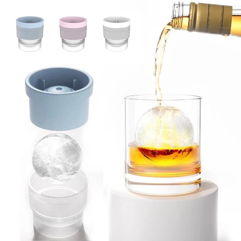 Forma De Gelo Esfera Bola Grande Silicone Redonda Whisky Molde Drink