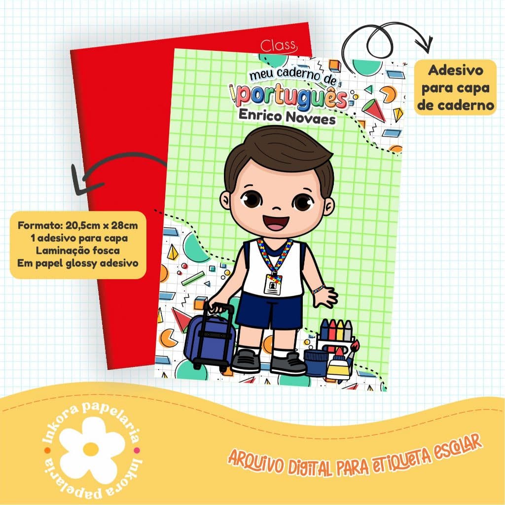 ADESIVO PARA CAPA DE CADERNO GRANDE "INFORMAÇÕES IMPORTANTES ESTÃO NA DESCRIÇÃO" ENVIO EM 15 DIAS ÚTEIS