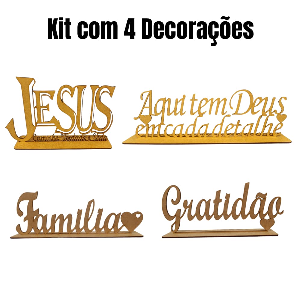 Palavra Decorativa Familia com Base para Mesa, Sala e Ambiente Decorativo