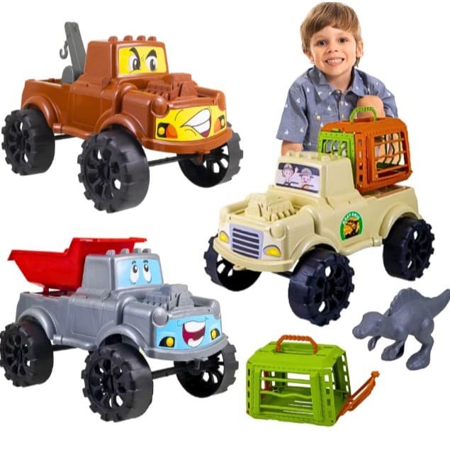 KIT Caminhão Grande Profissão Diversão Criança Didatico Brinquedos Menino