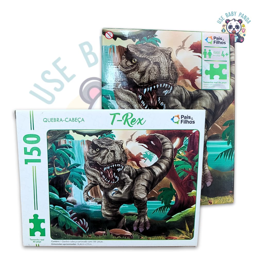 Quebra-Cabeça T-Rex Jurassic Park 150 Peças - Pais & Filhos