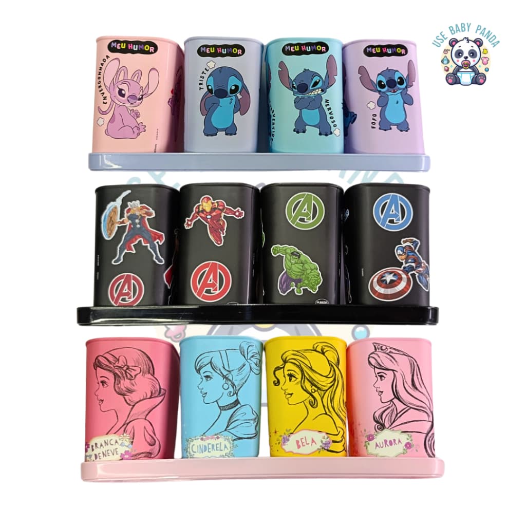 Porta-Canetas/Lápis Com Bandeja Heróis Avengers Stitch  - Plasútil