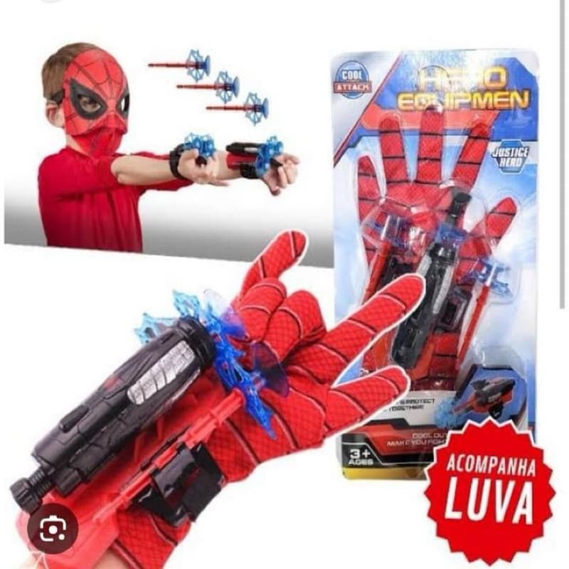 Luva Lança Teia Homem Aranha - Luva Homem Aranha Lança Ventosa