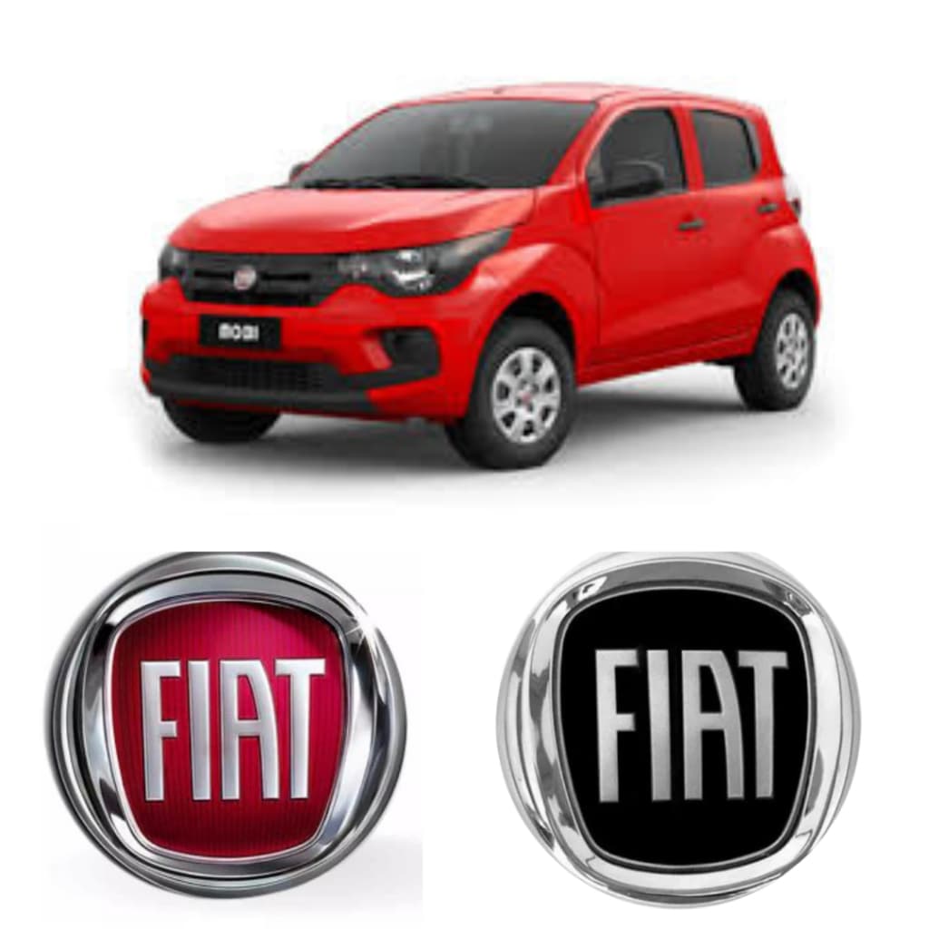 Emblema Grade Dianteiro Fiat Mobi 2017 A 2021 Vermelho ou Preto