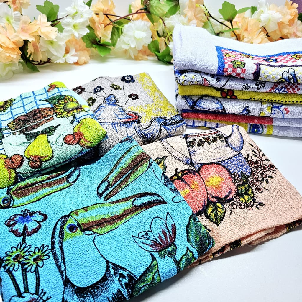 Kit Pano De Prato Felpudo Atoalhado Decorado Kit com 10 Peças Tamanho Grande