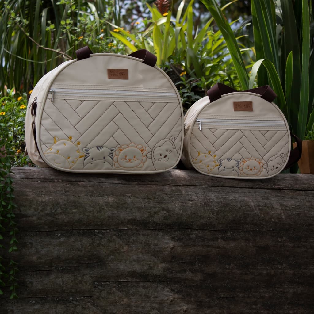 Kit Bolsa maternidade bolsa e frasqueira Kit Safari