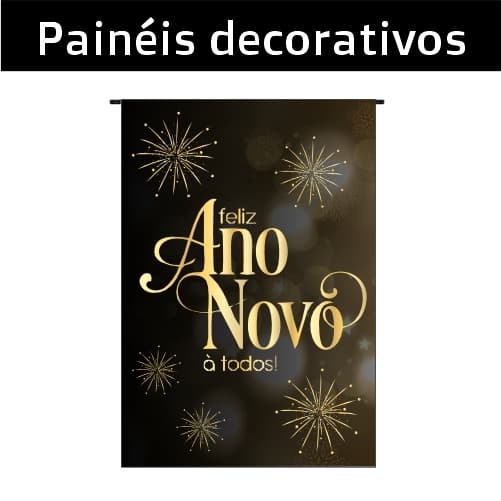Banner Decorativo de Ano Novo 1,45x2,10m - Painel para Decoração de Festas de Réveillon