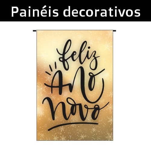 Painel de Ano Novo 1,45x2,10m - Decoração Festiva para Final de Ano com Estampa de Reveillon