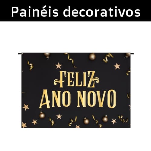 Decoração de Réveillon com Banner 1,45x2,10m - Painel para Festa de Fim de Ano e Confraternização