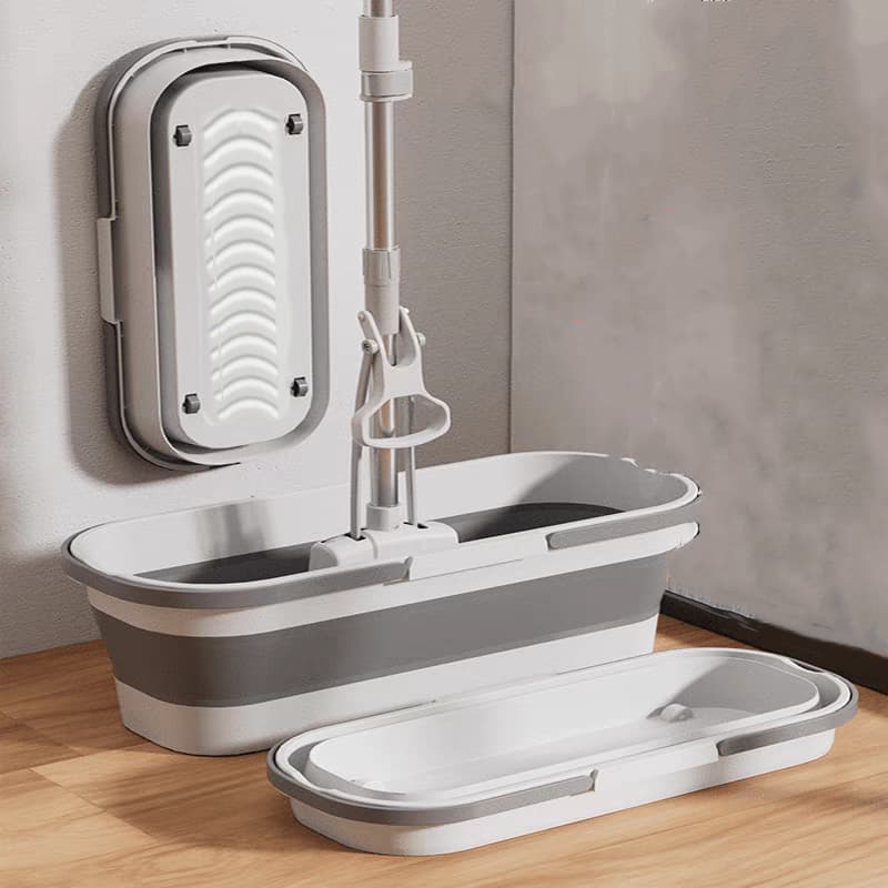 Balde Dobrável Retrátil Flexível Retangular Silicone Multiuso Com 4 Rodinha