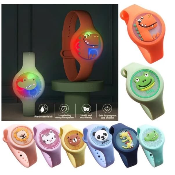 Pulseira 1un Infantil Repelente De Citronela Mosquito Exterior Led Menino e Menina