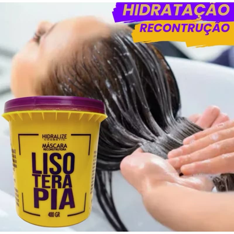 Máscara De Hidratação E Fortalecimento Capilar Lisoterapia Hidralize 400g Reconstrução Nutrição Crescimento dos Fios.