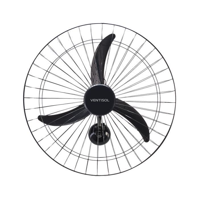 Ventilador De Parede Oscilante New - 60Cm - Grade Metal Preta - 1200Rpm - Ventisol