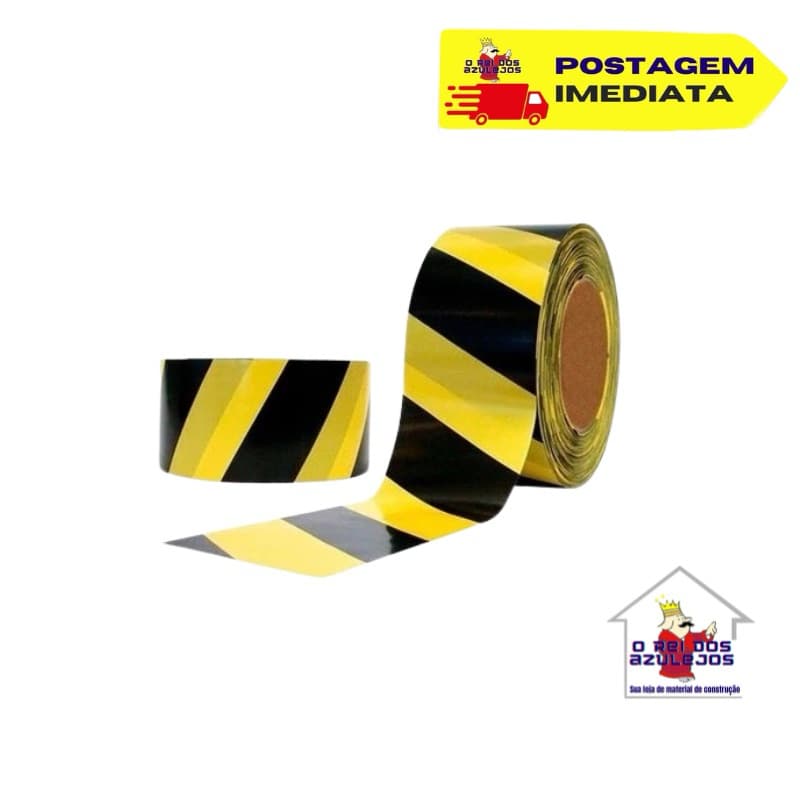 Fita zebrada sinalização isolamento Preto e Amarelo 200m