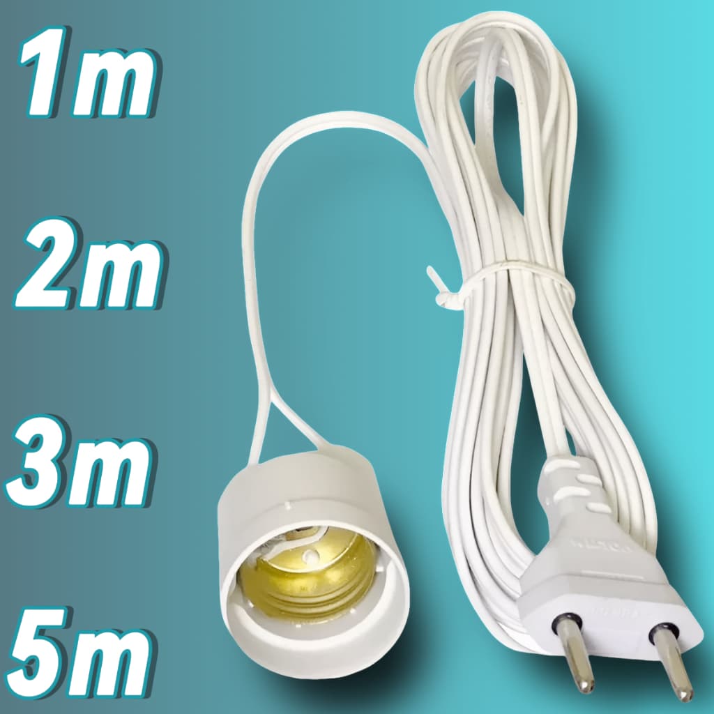 Extensão Com Bocal Soquete Com Rabicho Lâmpada E27 Extensor Para Tomada Fio Tamanhos