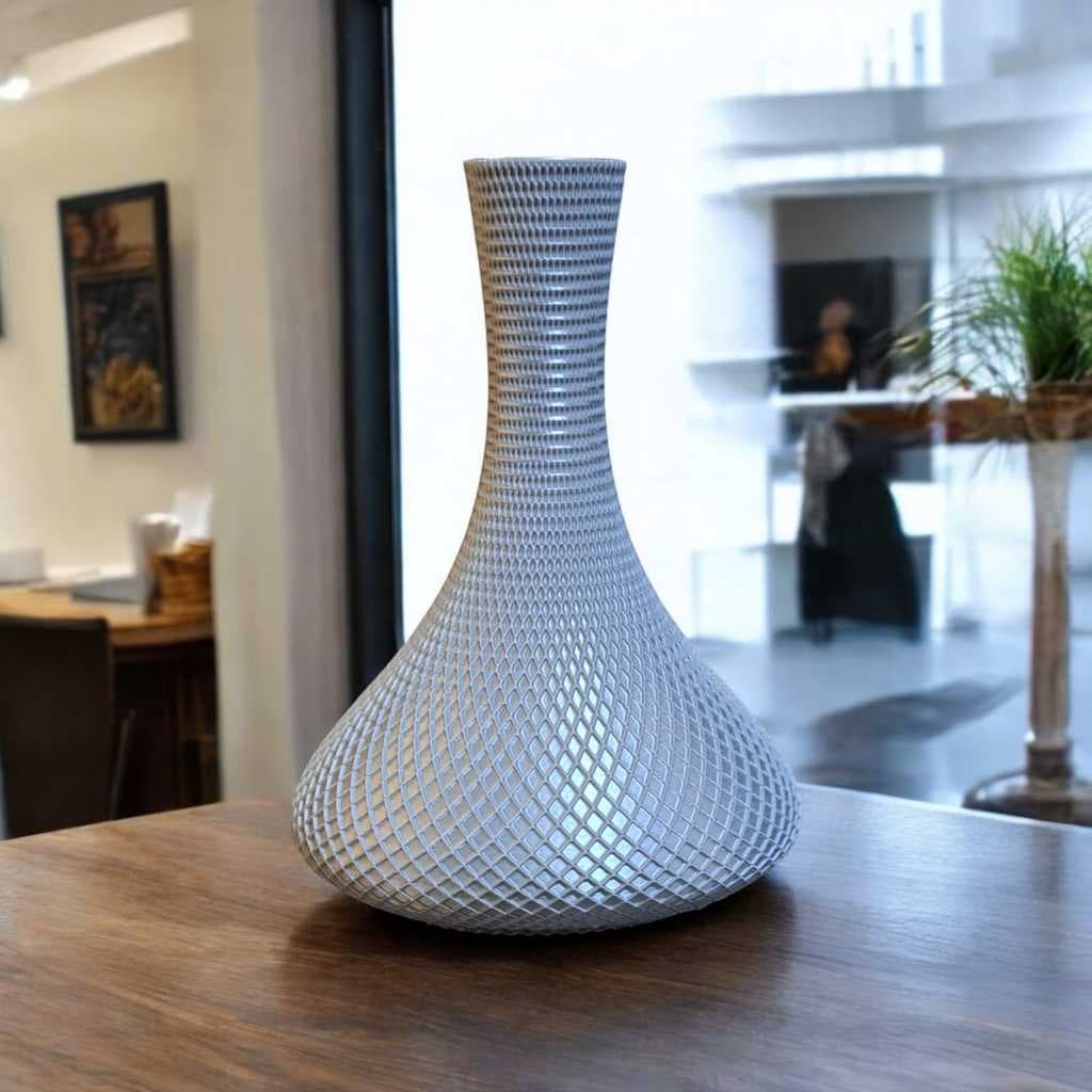 Vaso Bujão Prata -Decoração Ambiente Interno Moderno - Salas - Escritório - Decorativos