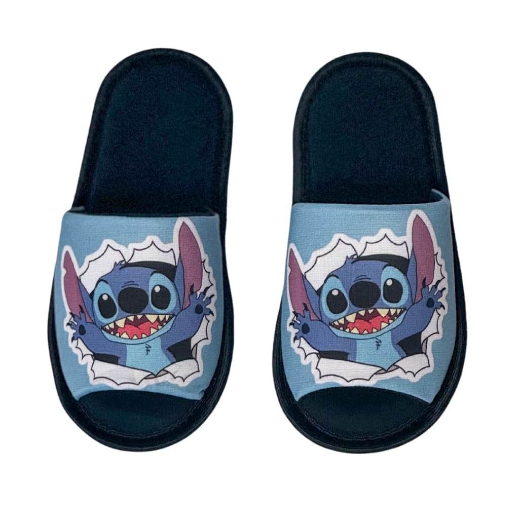 Pantufa Chinelo de Quarto Stitch Aberto Infantil Meninos Meninas Unissex Slide Desenho Animado Disney