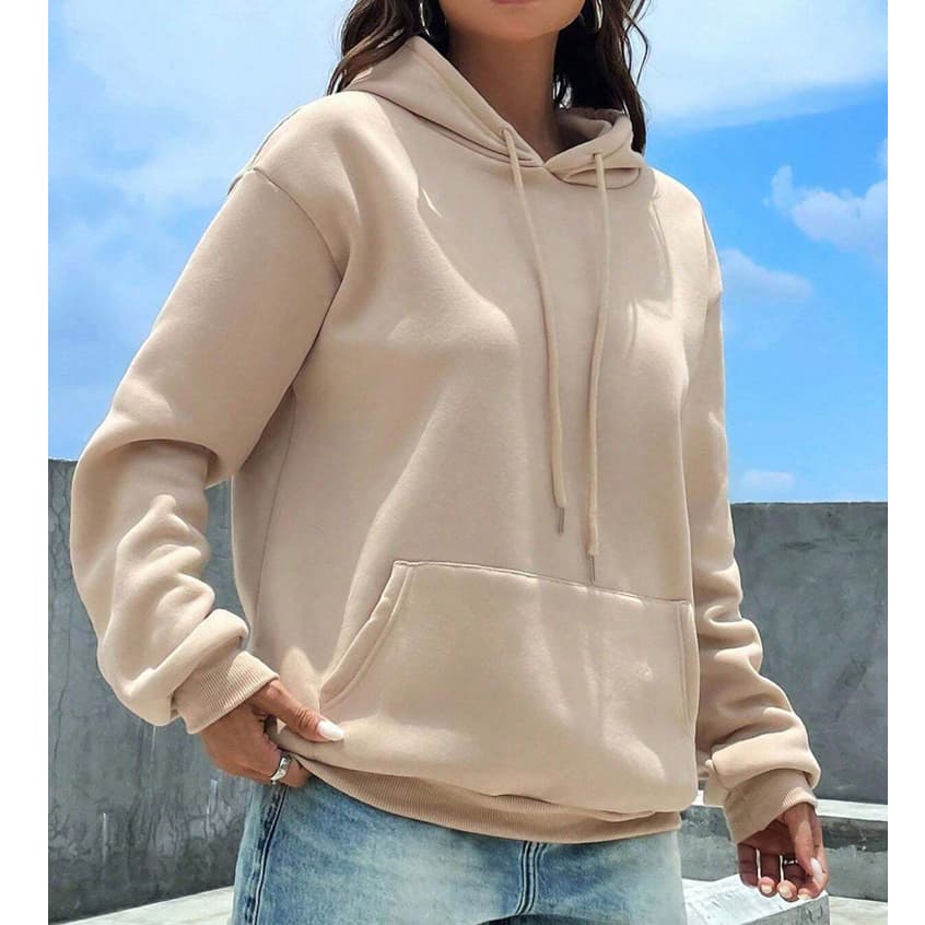 Moletom Feminino Canguru Com Capuz Liso Blusa de Frio Casaco Blusao Inverno Premium Moletom