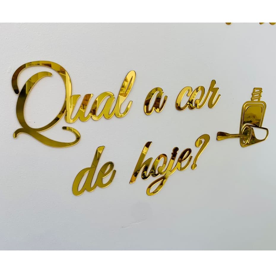 Frase Qual A Cor De Hoje? em Acrílico Salão Esmalte Manicure Decoração OFERTA