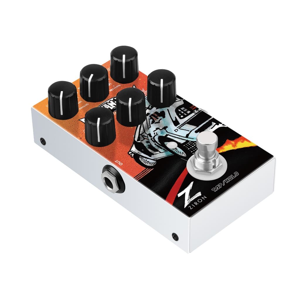 PEDAL GUITARRA ZIRON DELOREAN COM 9 DELAYS - PHASER - TREM TIME SPEED- TRUE BYPASS USB C