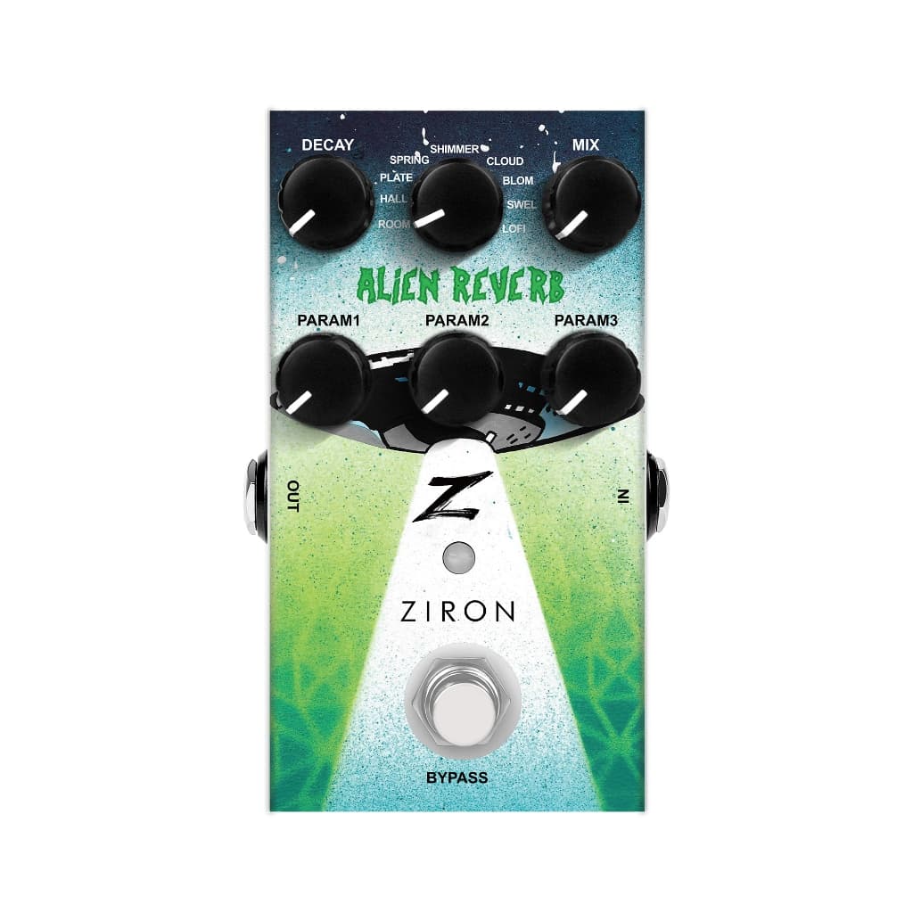 PEDAL DE EFEITOS GUITAR ZIRON ALIEN C/ 9 TIPOS DE  REVERB