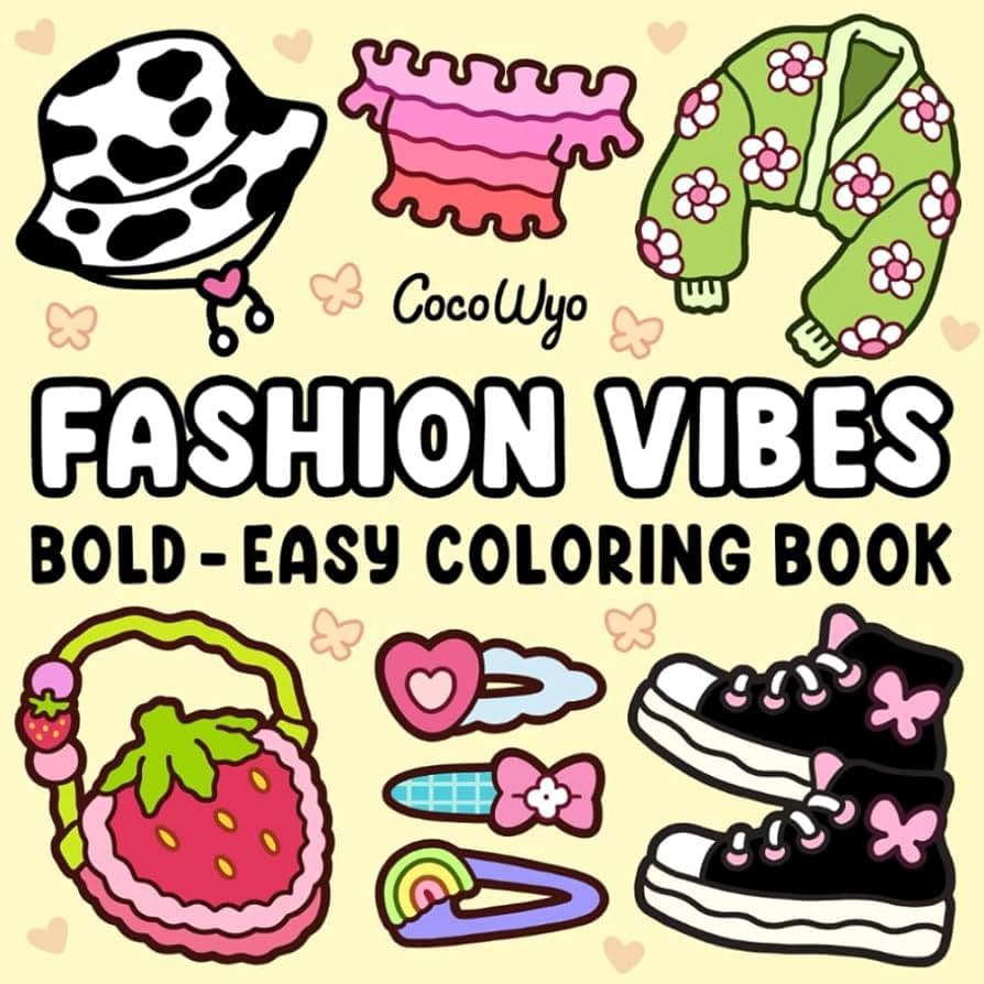 Livro Fashion Vibes para Colorir A5 Personalizado com Nome - Coloring Book