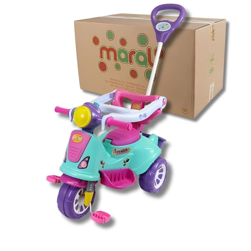 Triciclo Infantil Avespa Maral Com Empurrador Rosa