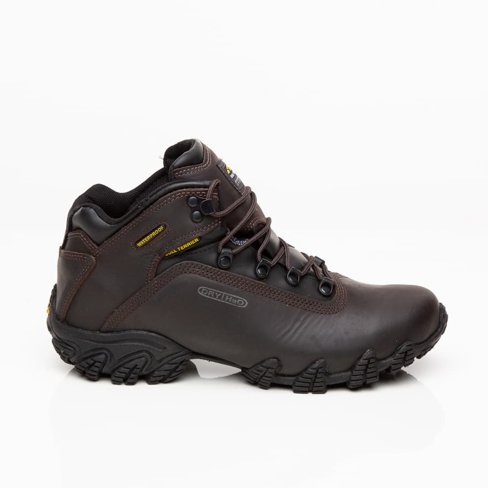 Bota 100% Impermeável Bull Terrier Original Para Trilha e Moto Botina De Couro Legitimo Macio Gel
