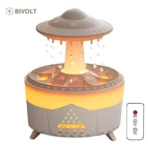 Umidificador de 7 cores purificador de luz noturna gota de chuva Led com controle remoto difusor