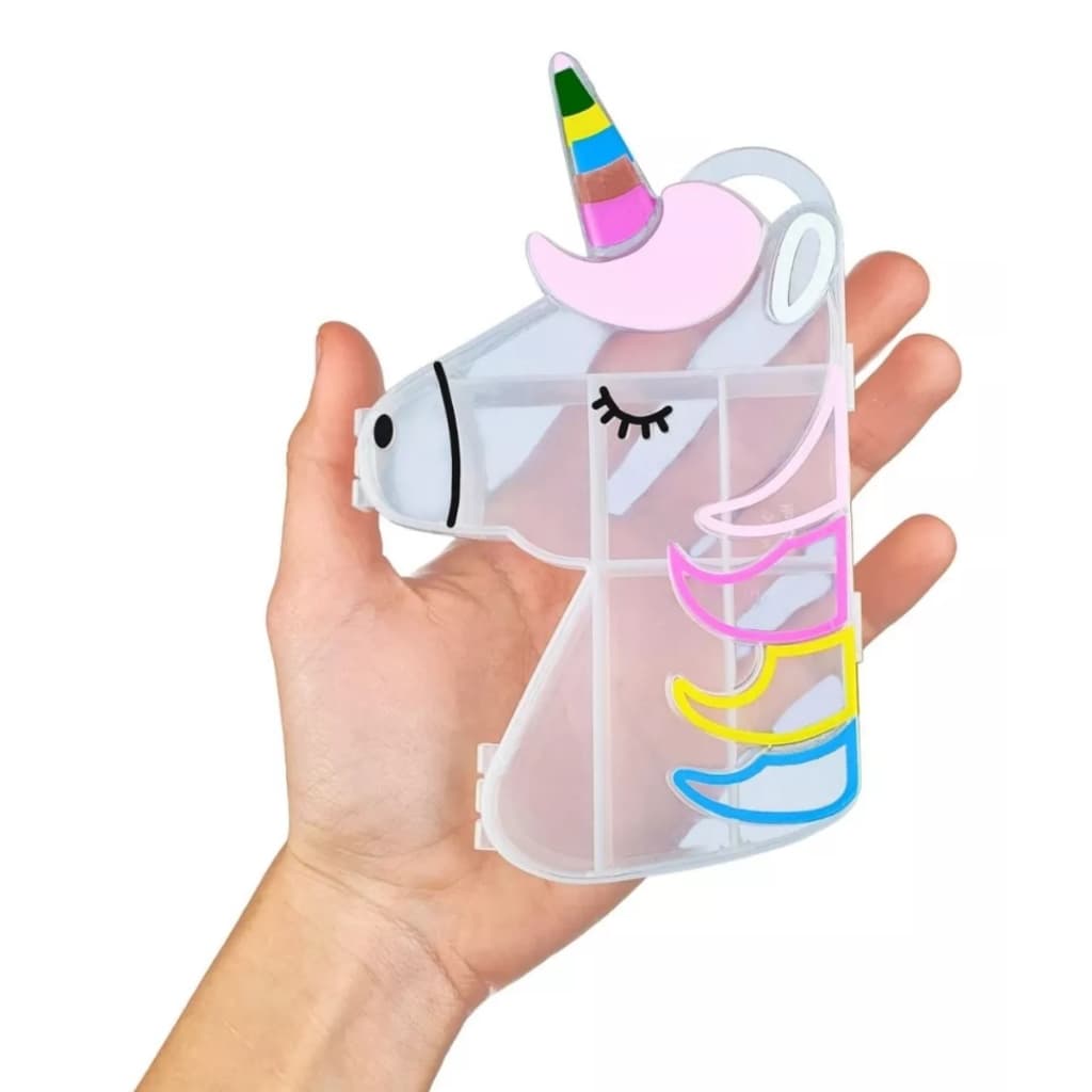 Caixa Organizadora Unicornio P/ Miçangas - Transparente