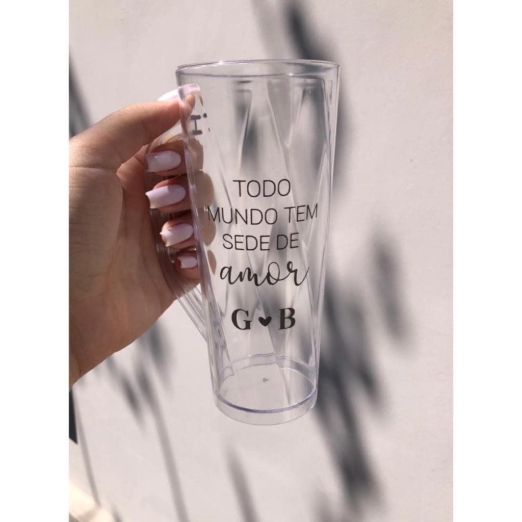 Kit 100 Canecas Slim para Chopp 400ml Acrílico Personalizadas Eventos, Formatura, Festas