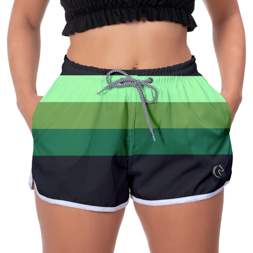 Shorts Feminino Estampas Variadas Com Elástico Cordão Ajustável Secagem Rápida Confortável