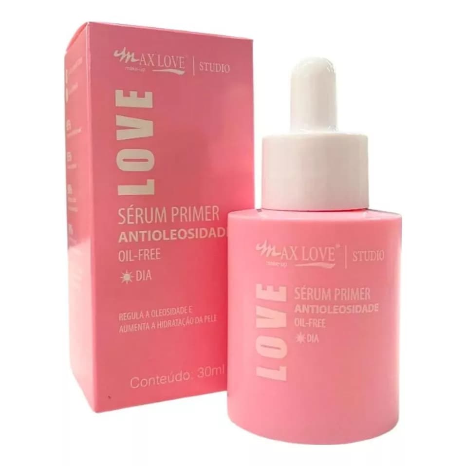 Serum Facial Antiacne Antioleosidade Max Love Primer Oil Free Acido Hialuronico - Pele Oleosa nunca Mais Pele Sequinha