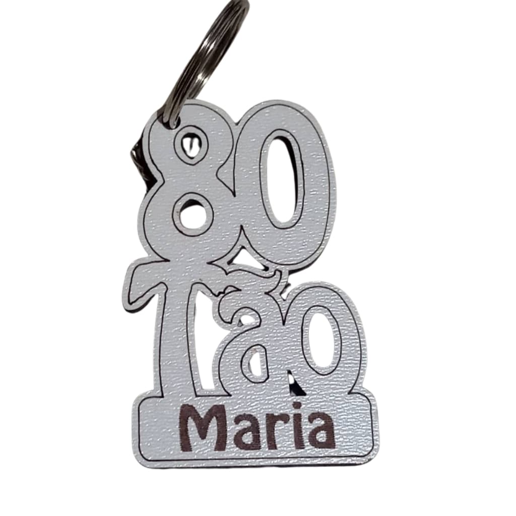 20 Chaveiro Para Comemoração De 80 Anos Lembrancinha Com Personalizado Em Mdf