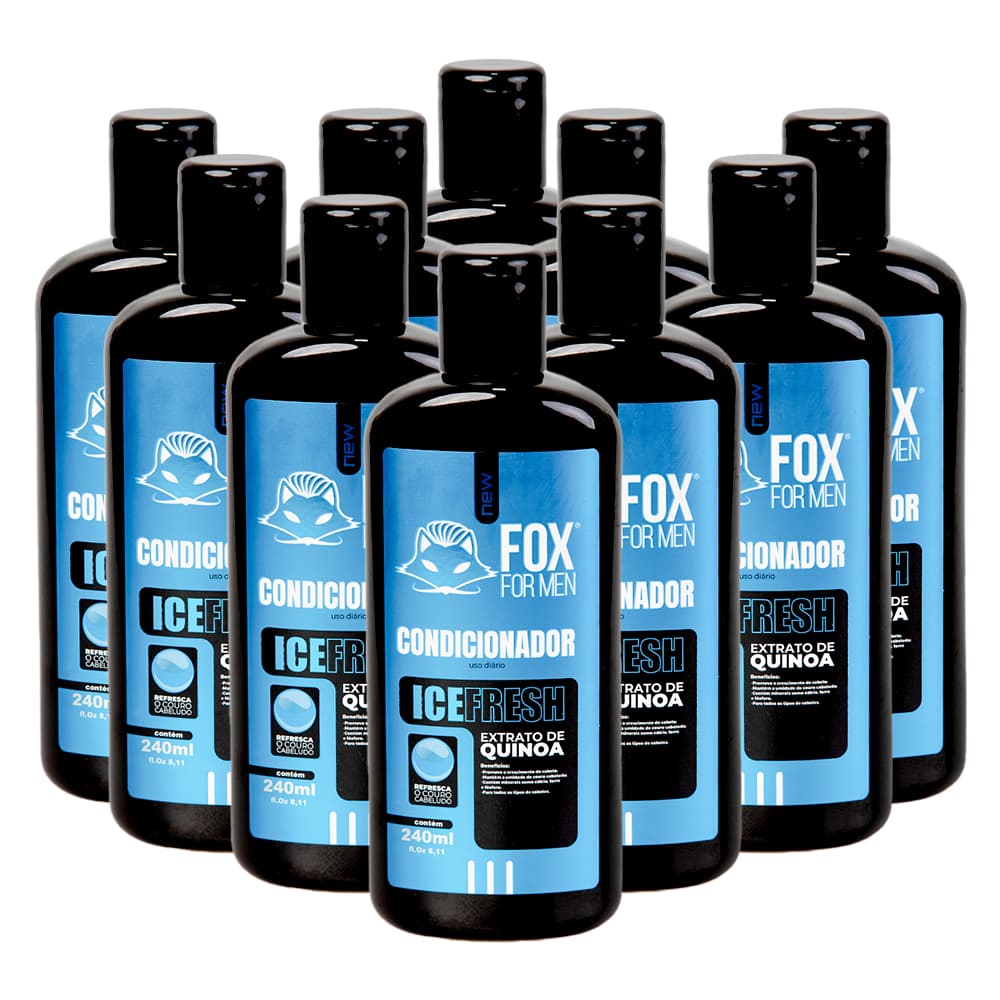 CONDICIONADOR ICEFRESH 240ML - FOX FOR MEN - 10 UNIDADES