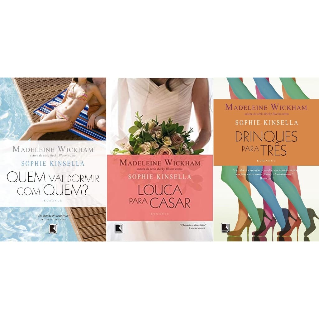 KIT 3 Livros Sophie Kinsella - Quem vai Dormir com Quem? + Louca para Casar + Drinques para Três