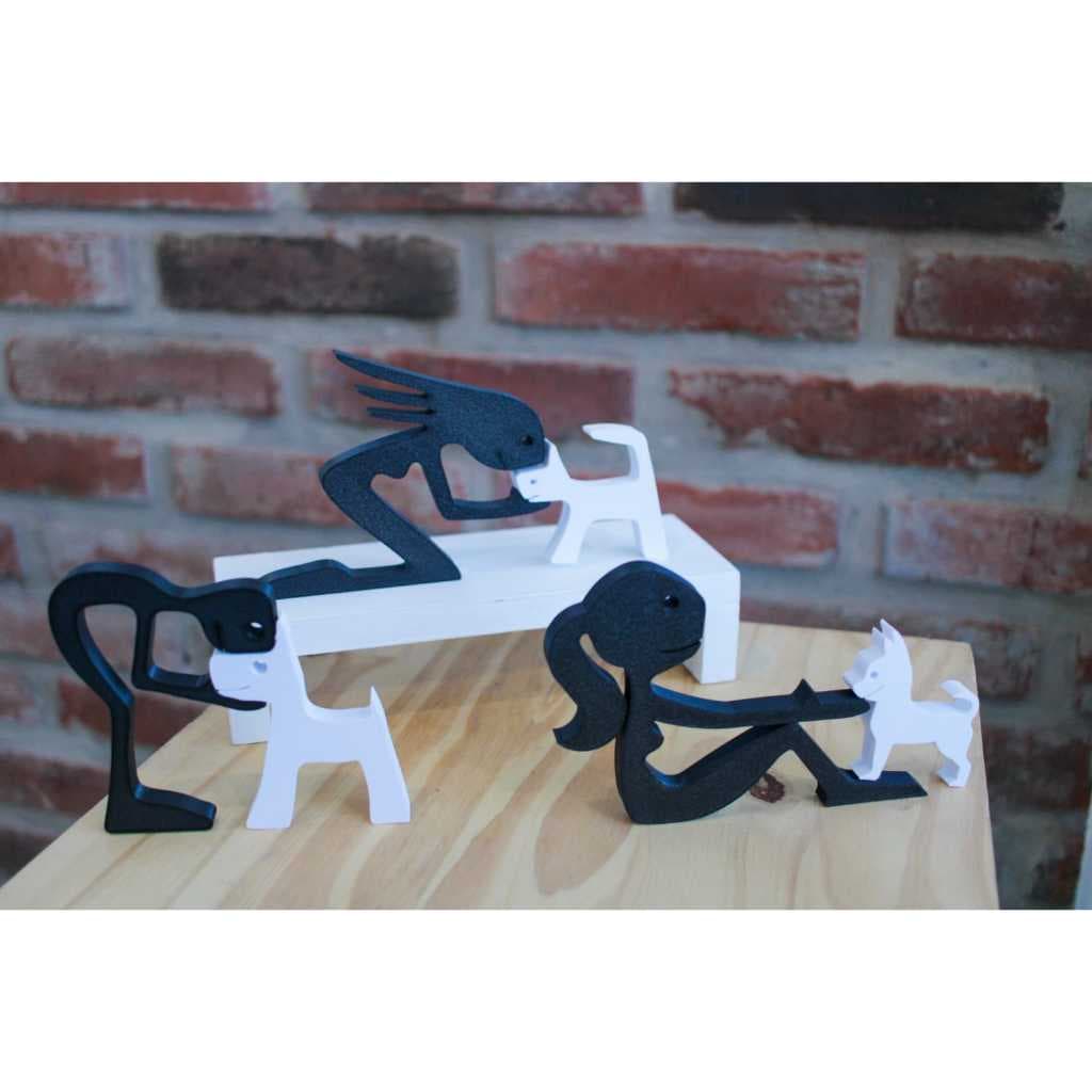 KIT 03 Esculturas minimalistas Decorativa para Decoração da casa enfeite de mesa sala em plástico
