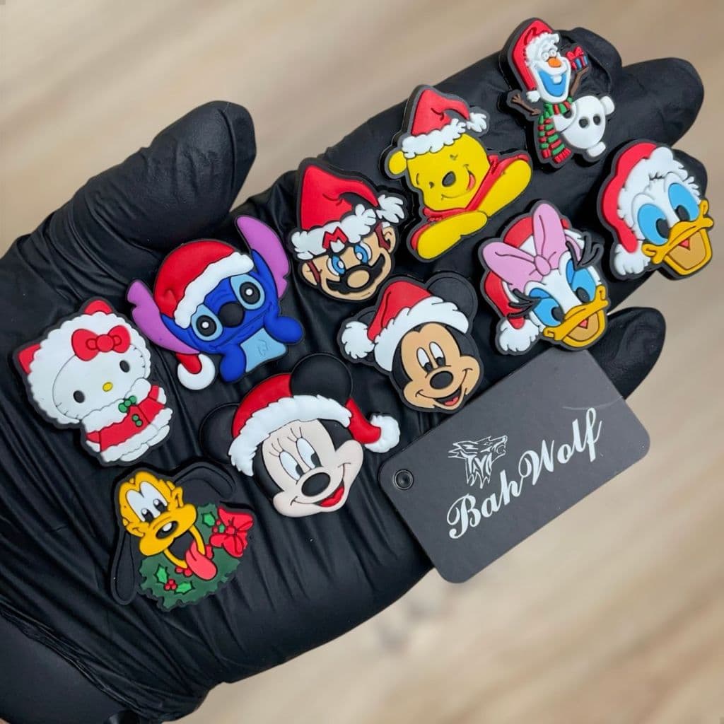 kit 20 emborrachados de natal Bahwolf personagens Minnie Mickey Lilo Stitch olaf Pluto pato Donald