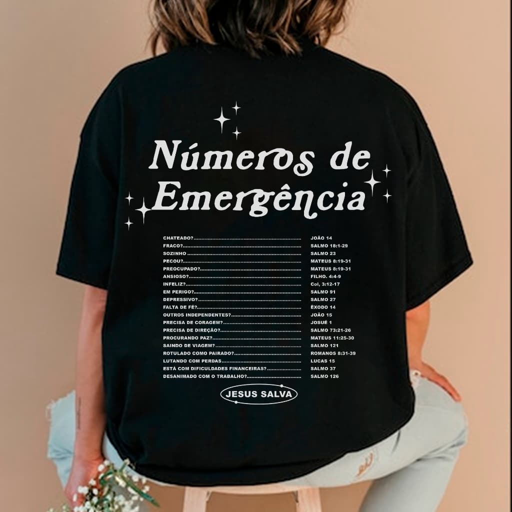 Camiseta Oversized ou Básica Unissex Algodão Moda Gospel Estampa Cristã Feminino e Masculino