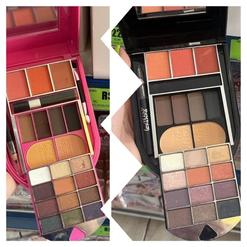 Estojo de Sombra Blush Pó e Sobrancelha Miss France - Cor do Estojo Aleatório