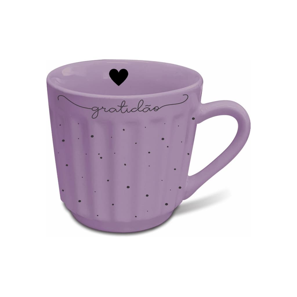 Caneca Canelada 150 ml Linha Xícara Porcelana Frases Inspiradoras Estampa Delicada Fofa Coleccionador Café Chá